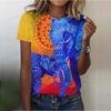 Cute Elephant Cat Pattern Women's T-shirt Fun Fashion Short Sleeve Women's 3D T-shirt Digital Printing Shirt