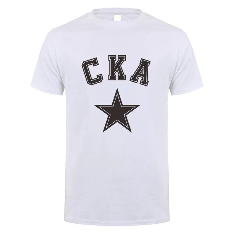 CKA Russian Hockey Team T Shirt Unisex Summer Short Sleeve Cotton KHL Saint Petersburg SKA T-shirts Tops Unisex Streetwear