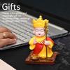 Figurka mnicha na deskę rozdzielczą samochodu, do domu i biura – Statuetka Buddy z ruchomą głową - Ornament Feng Shui dla pokoju, pozytywności i szczęścia - Prezent