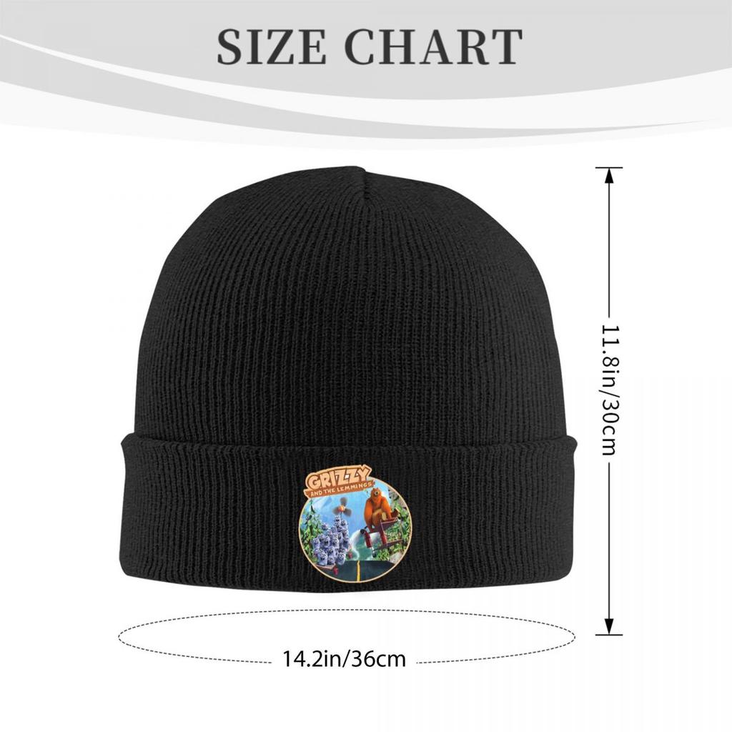 Grizzy And The Lemmings Warm Knitted Cap Winter Knit Bonnet Hat Skullies Beanies Hip Hop Caps for Unisex