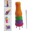 Sewroro French Knitter Wood Yarn Knitting Spool with Needle 4 Peg Knitting Spool Knitter Bead Jewelry Maker DIY Craft Wool Knitting Needle Tool