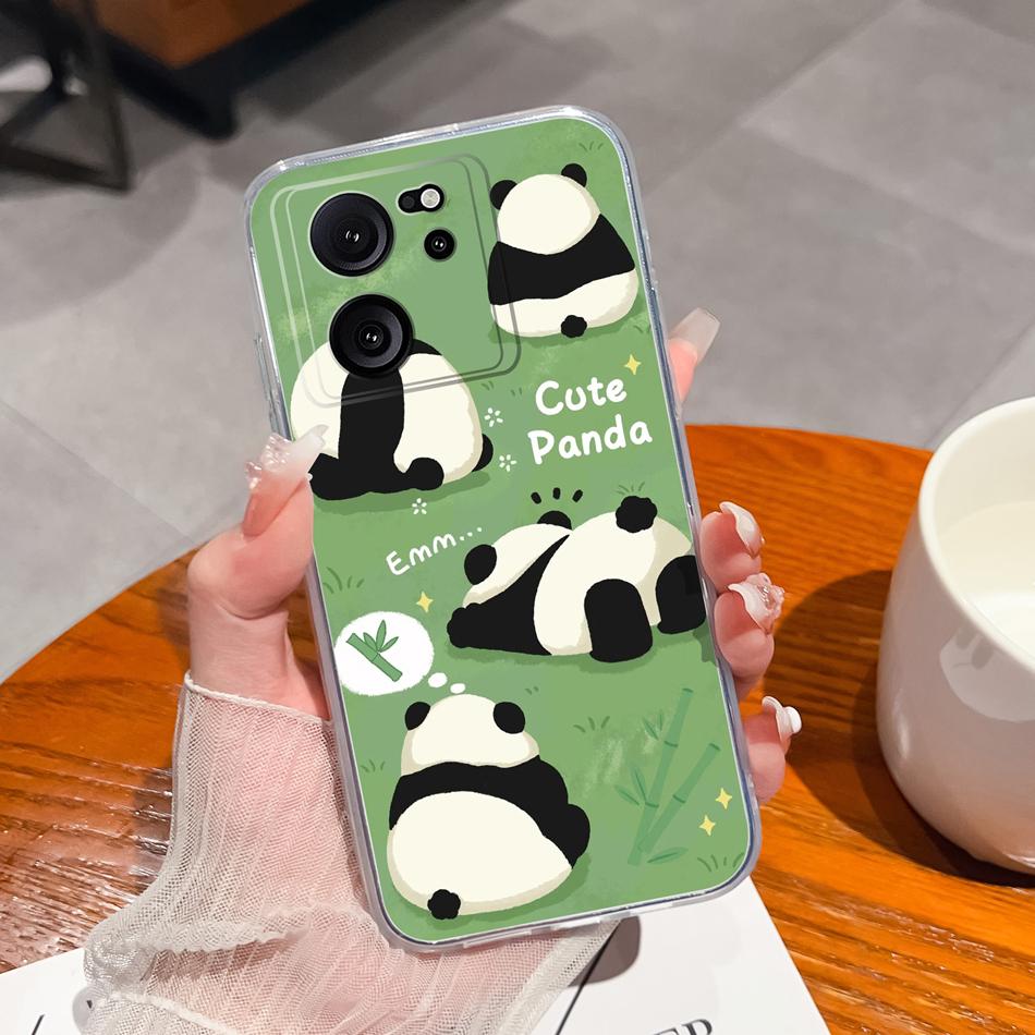 Clear Case For Xiaomi 13T Pro Soft TPU Silicone Cute Cartoon Back Cover For Xiaomi 13 T 13TPro Anti Drop Lightweight Phone Cases