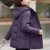 Plus Size Middle Age Women Winter Coats Hooded Elegant Thick Warm Embroidery Parkas Female Jackets