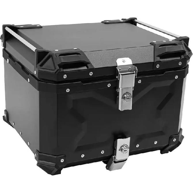Motorcycle Top Case, Waterproof Motorbike Tail Box Storage Case Aluminum Alloy Motorbike Tail Box with Leather Lining Motorcycle