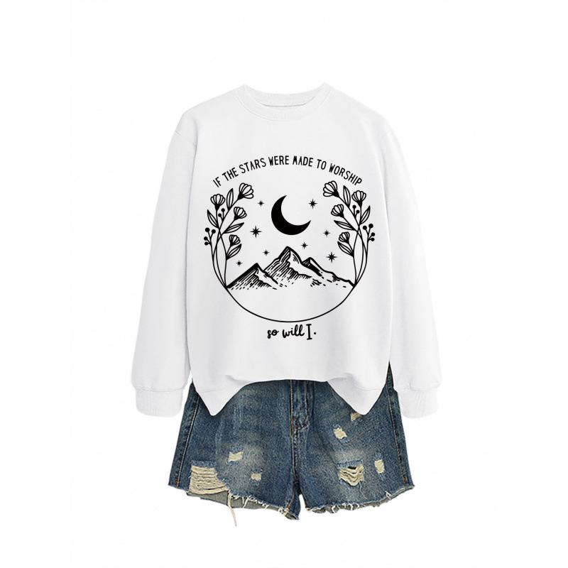 Women's Fashion Starry Round Neck Hoodie