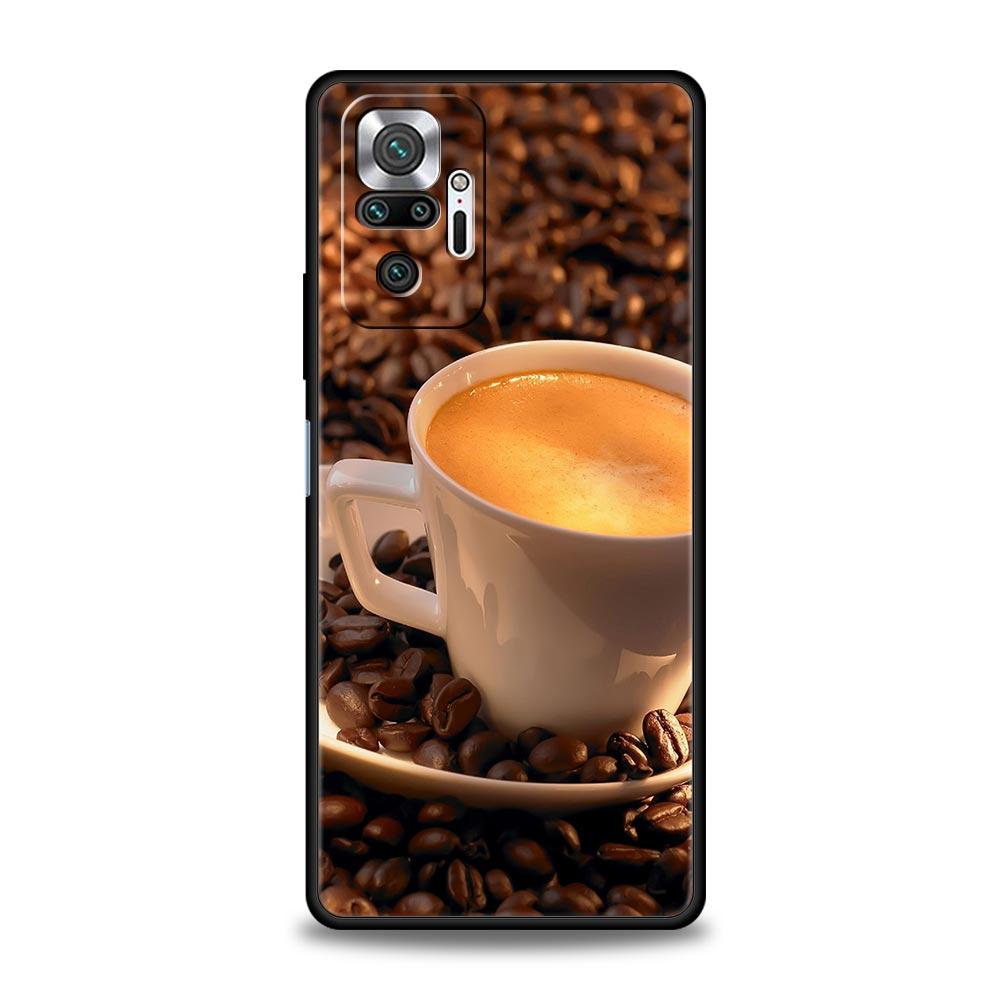 Fashion Coffee Wine Cup Phone Case For Xiaomi Redmi Note 10 11 9 8 Pro 10S 9S 7 8T 9T 9A 8A 9C K40 Gaming 11T 5G Soft Back Cover