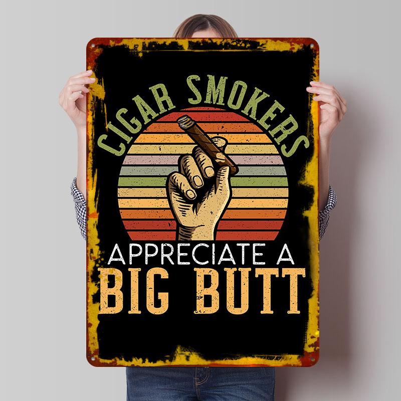 

Cigars Smokers Tinplate Poster Customized Wall Art Vintage Retro Metal Signs for Modern Home Decoration Luxury Office Decor Room 7.9x11.8In(20x30cm)