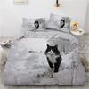 Cute Cat Duvet Cover 3D Animal Comfortable Duvet Quilt Cover Pillowcase Bedding Set Children Bedroom Decoration Home Textile