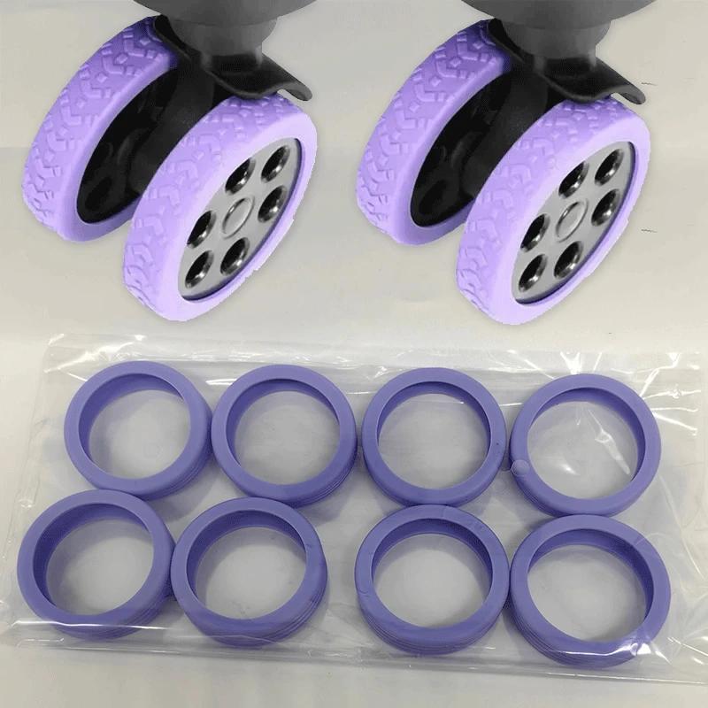 

2-48pcs Rolling Luggage Wheel Protecter Silicone Travel Suitcase Trolley Caster Shoes Reduce Noise Silence Cover Bag Accessories 2pcs фиолетовый