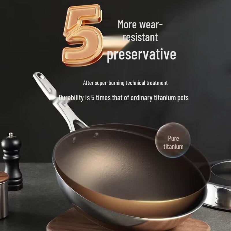 COOKER KING Pure Titanium Non-Coated Wok