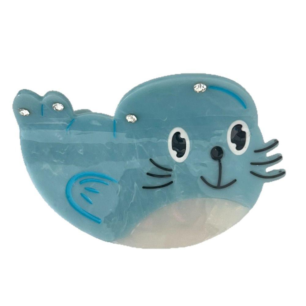 Creative Ocean Animal Hair Clip Acetic Acid Geometry Shark Clip Sea Lion Hair Claw Streetwear