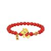 2026 Chinese New Year Horse Bracelet, Red String Gold Pendant Beaded Bracelet, Chinese Animal Auspicious Jewelry, Horse Year Gift