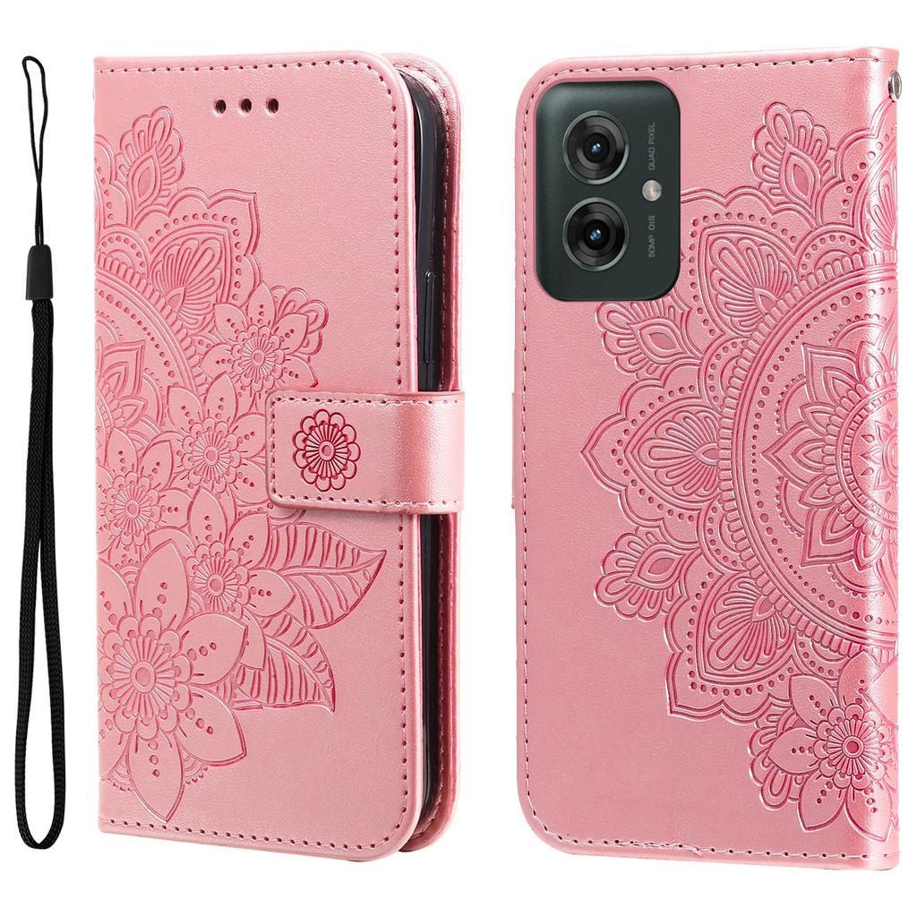 For Motorola Moto G55 5G Case Floral Pattern PU Leather Wallet Stand Phone Cover