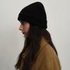 New knitted solid-color wool hat women's versatile big head circumference cold hat knitted to keep warm and show the face, small ear protection, popul