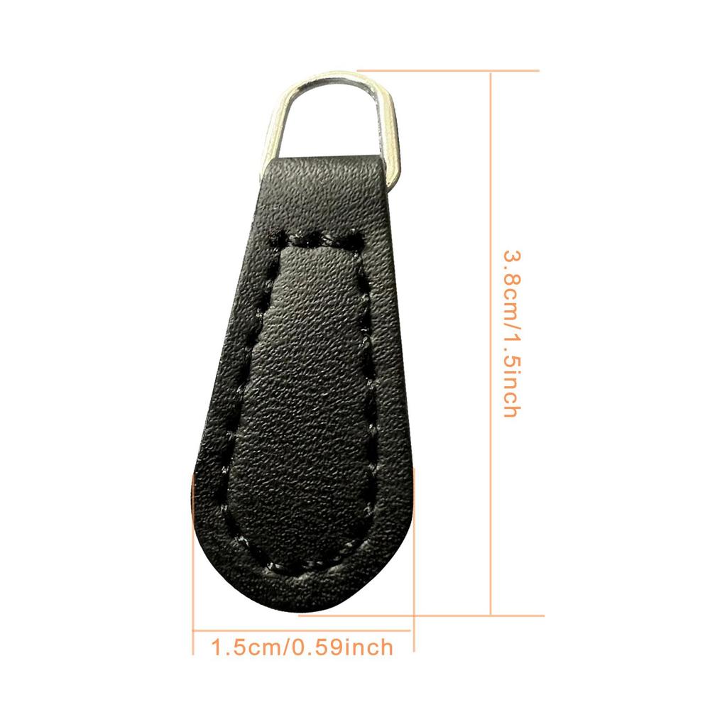 2Pcs Zipper Pulls, Zipper Heads PU Leather Replacement Zip Puller Tags Pull Tabs