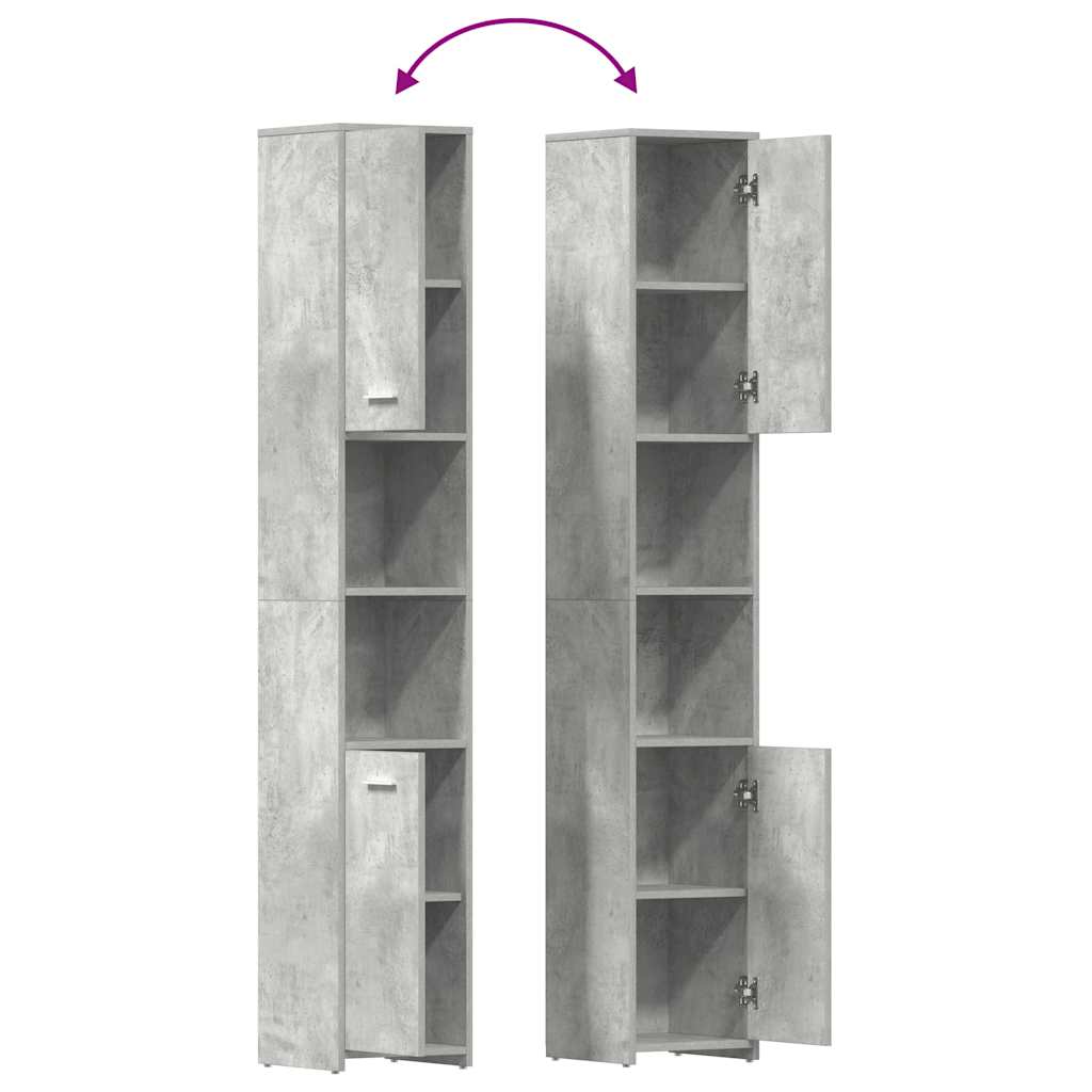 Moderne Badezimmerkommode, Ecklagerungssschrank, Stauraumregal, 30x30x183,5 Zentimeter