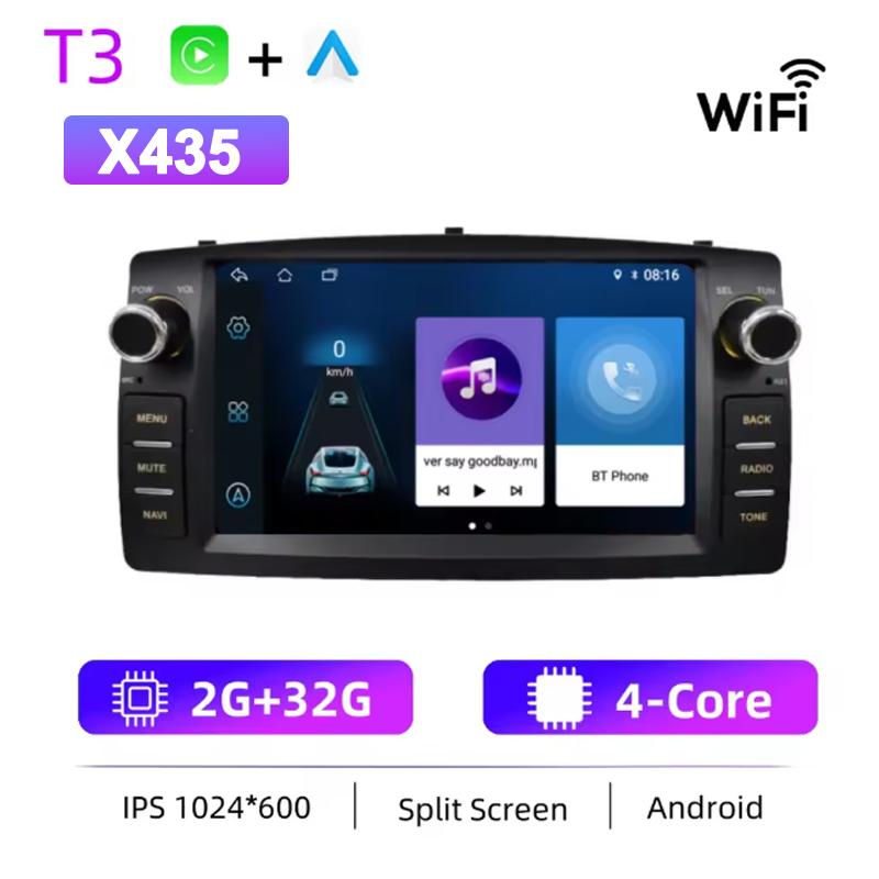 Car Radio Android13 For Toyota Corolla E120 2003-2013 BYD F3 Carplay Multimedia 7'' Player 2Din Autoaudio BT WIFI Navigation GPS