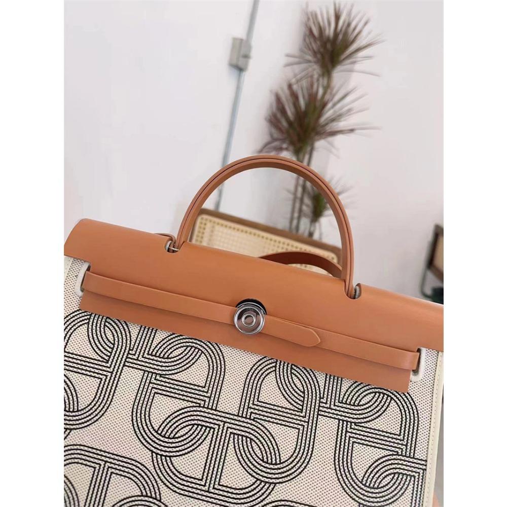 Nova bolsa de grande capacidade, couro de vaca genuíno com lona 31cm bolsa de ombro mensageiro portátil, bolsa grande moderna.