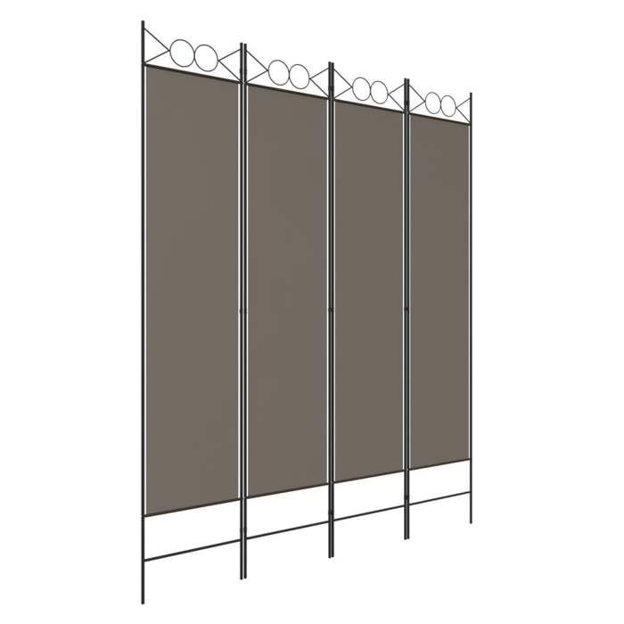 350152 vidaXL Room Divider 4 Panels Anthracite 160x200 Cm Fabric