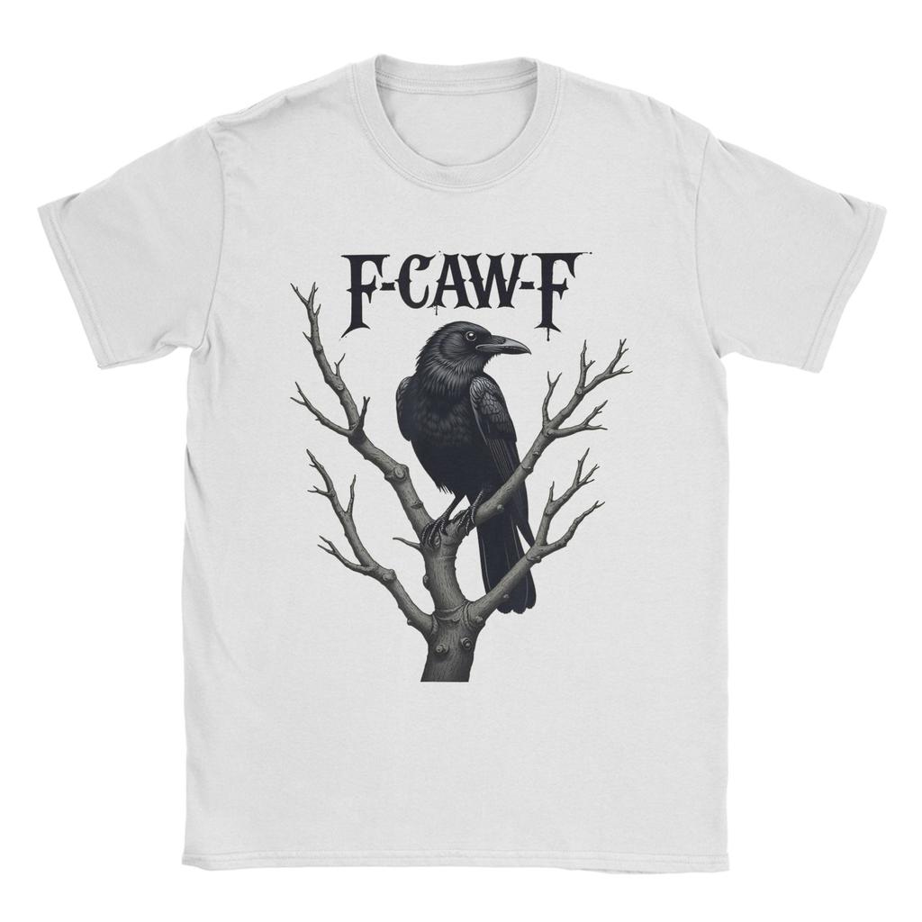 Vintage T-Shirt F-Caw-F Schwarze Krähe Lustige Vogelliebhaber Baumwoll-T-Shirts Neuartiges T-Shirt für Herren Sommer Kurzarm Top T-Shirts