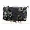 Fendi Mamma Bucket Shoulder Bag 7VA472 3WAY Body Clutch Zucca Camouflage Pattern Black Nylon Unisex Used