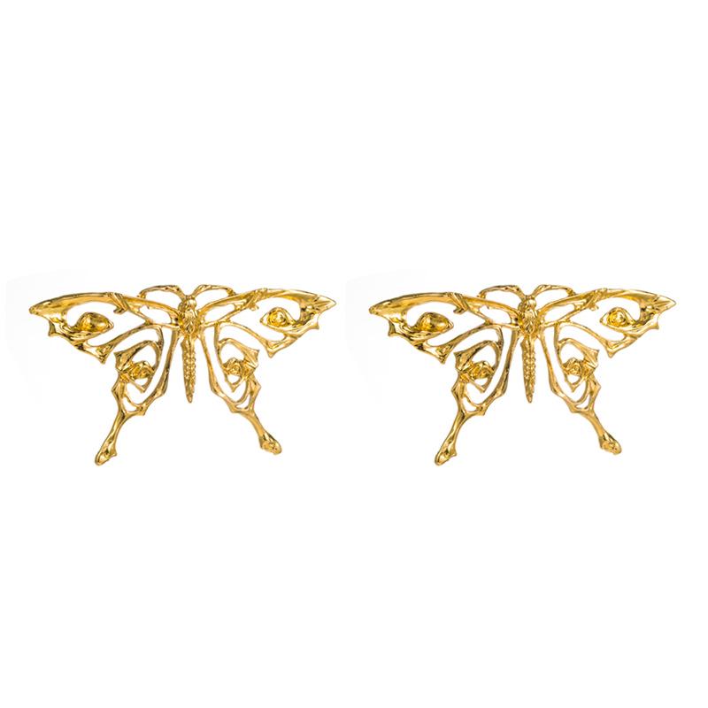 Japanese & Korean Inspired Butterfly Alloy Electroplated Stud Earrings – Trendy, Retro, High-Quality Design