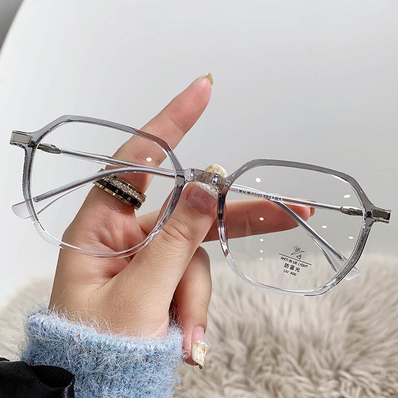 Trend Tr90 Anti-Blue Light Lightweight Glasses Frame Side Shiny Women'S Flat Mirror 3098