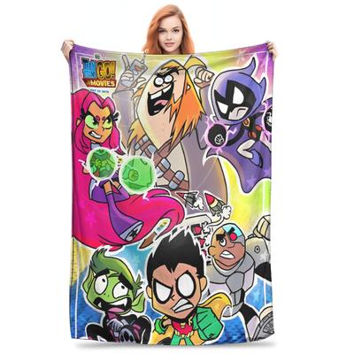 Teen Titans Go Beast Boy Decke Flanell Frühling Herbst Tragbar Ultra-Weich Überwurfdecke für Zuhause Outdoor Bettüberwurf