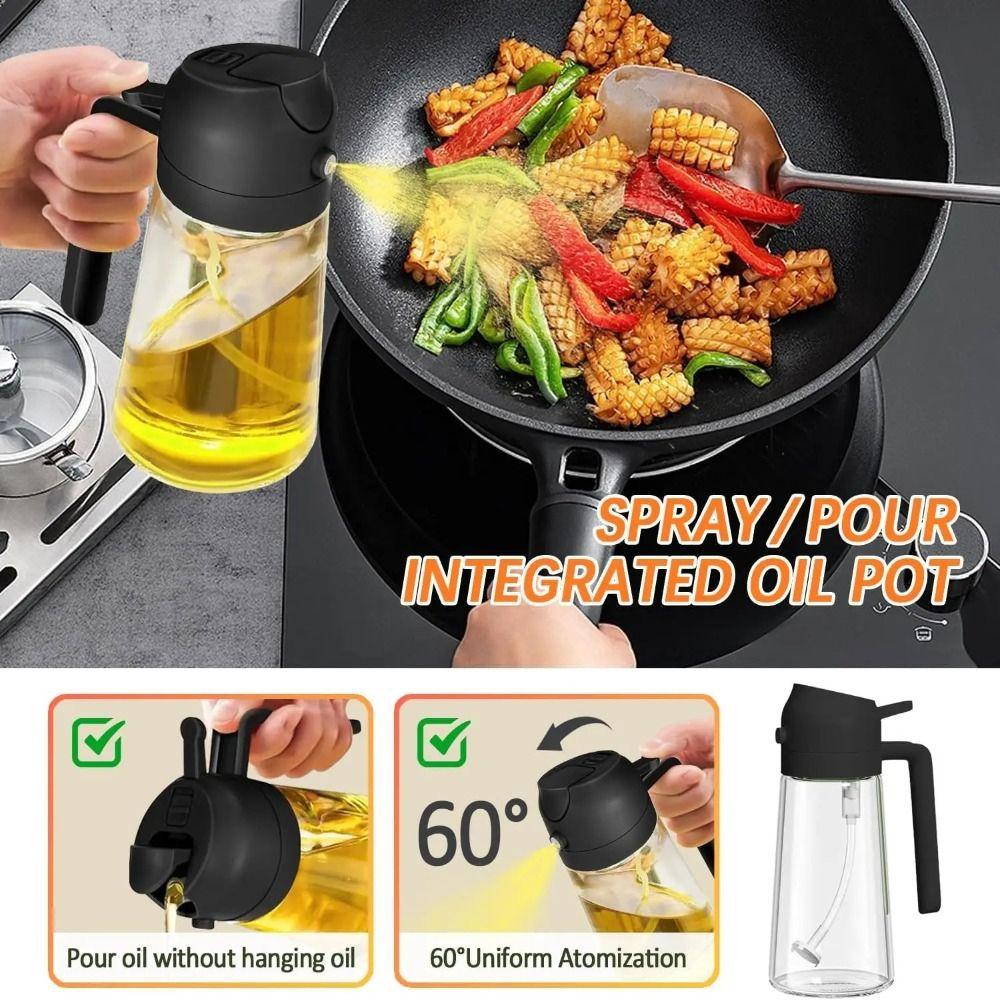 Automatic Lid Oil Sprayer Dispenser 2-in-1 Vinegar Dispenser Olive Oil Storage Bottle BBQ