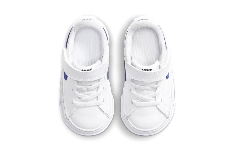Nike Court Legacy Slip Resistant Abrasion Resistant Low Top Toddler Shoes White Blue Black Infant And Toddler DA5382-101