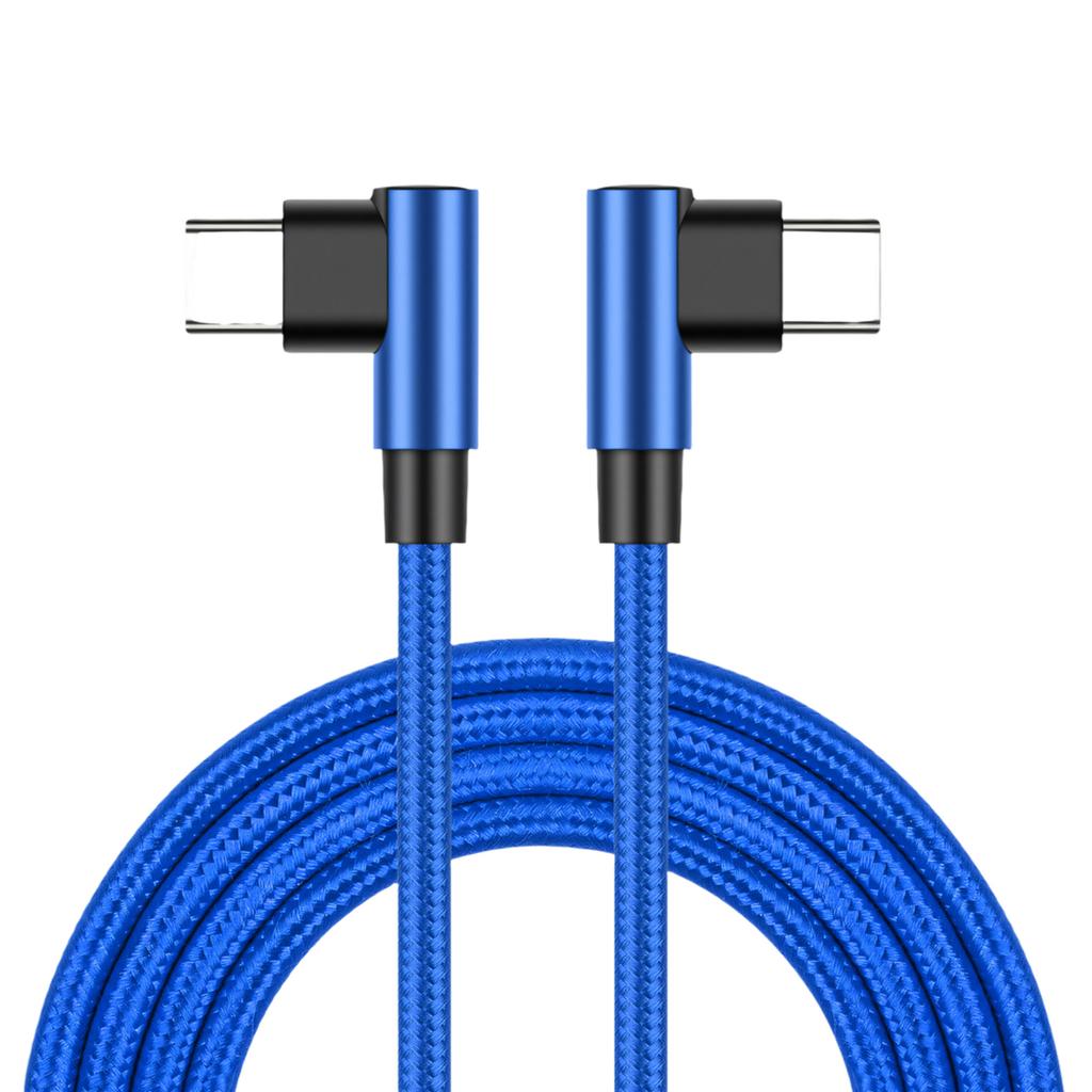 60W USB C Fast Charging Cable Double 90 Degree Connectors And Sturdy Nylon Build Enhances Devices Compatibility