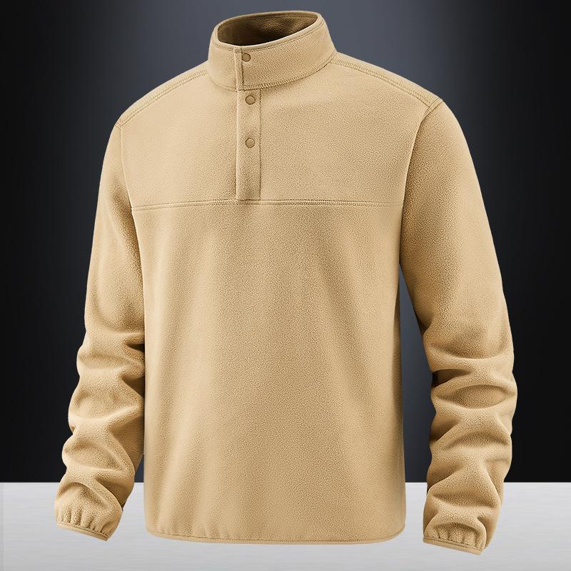 New Autumn and Winter Men's Fleece Jacket with Fleece Men's Stand-up Collar Jacket Men's Thermal Sweater