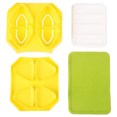 

Onigiri Mold, Bite-Size Rice Ball Maker, Mini Triangular Rice Ball Mold Set, Food-Grade PP, Kids Sushi Mold Kit with Seaweed Cutter, 2-Piece Set, Eas