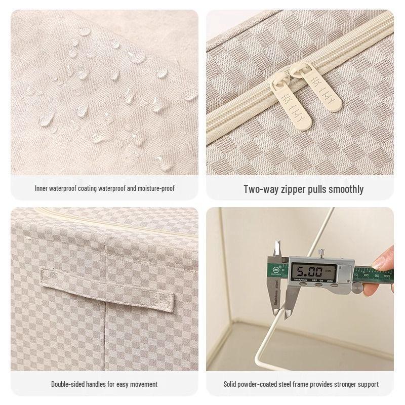 Large Capacity Foldable Fabric Storage Box - Dustproof & Moistureproof with Visibility