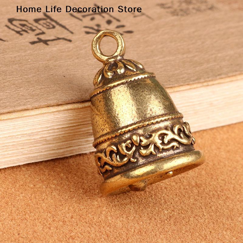 1pc Mini Antique Bell China's Mini Brass Copper Sculpture Pray Lucky Fengshui Bell Invitation Buddhism Chinese Bells Home Decor