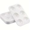 20 Pcs White Plastic Paint Palette 6 Well Watercolor Palette Rectangular Paint Tray Paint Mixing Palette