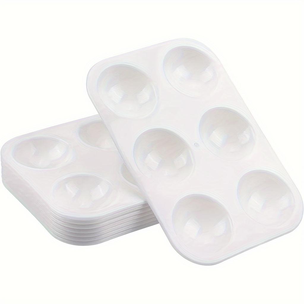 20 Pcs White Plastic Paint Palette 6 Well Watercolor Palette Rectangular Paint Tray Paint Mixing Palette