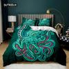 Octopus Duvet Cover Sealife Bedding Set Ocean Animal Comforter Cover Teens Adults Double Queen King Size Polyester Qulit Cover