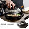 0.9L Ceramic Clay Pot Cooking Casserole soil Japanese Stew Soup Pot With Lid Earthenware Hot Pot Stockpot Dish Pan Cookware