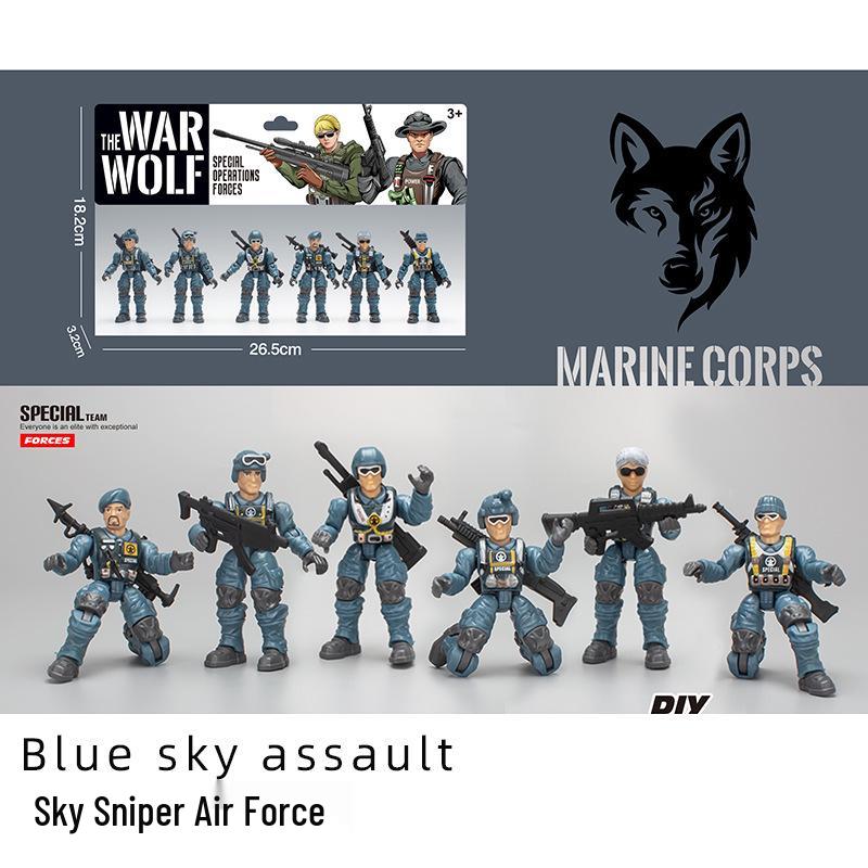 Elite Counter-Terrorism Special Forces Articulated Action Figure 10cm Soldier with Weapon & Zombie