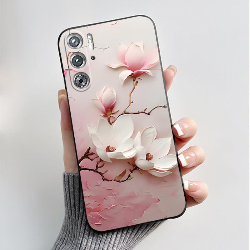 Per ZTE nubia Red Magic 9 Magic9 9S Pro Plus 5G Custodia Moda Farfalle Fiori Sottile Nera Morbida TPU Retro Opaco Copertura Protettiva
