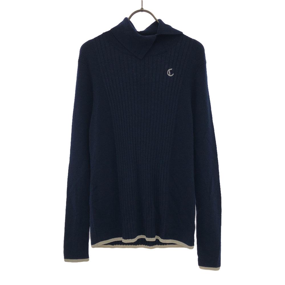 

Callaway Unused wool blend Logo embroidery golf Long sleeve slit turtleneck sweater Women Used