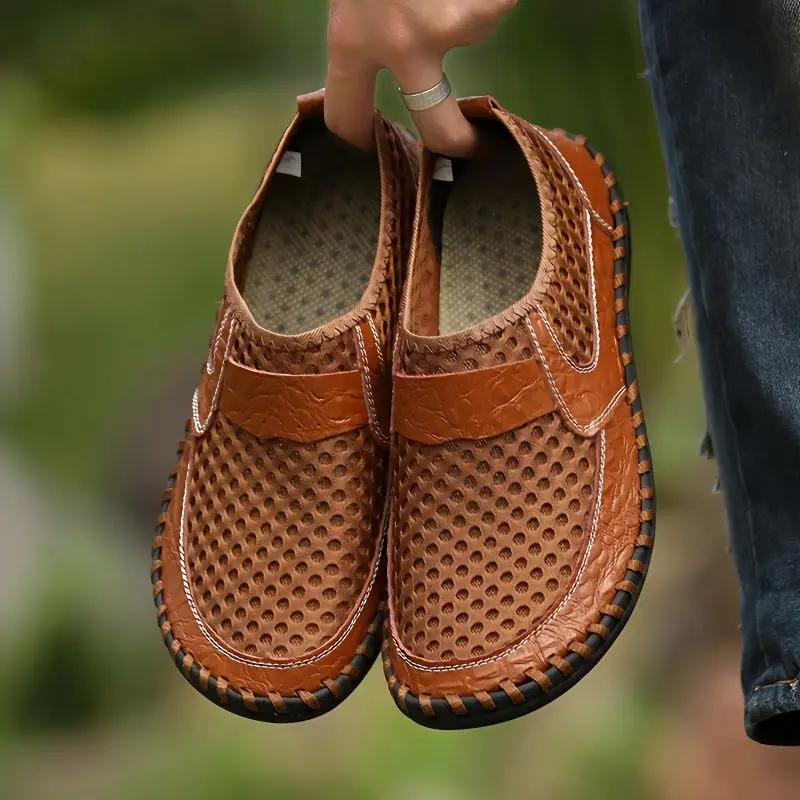 Fashion Breathable Shoes for Men Rubber Genuine Leather Mesh Color Buy New Summer Low Price Luxury H Cheap Liquidation Eva Man Sandals