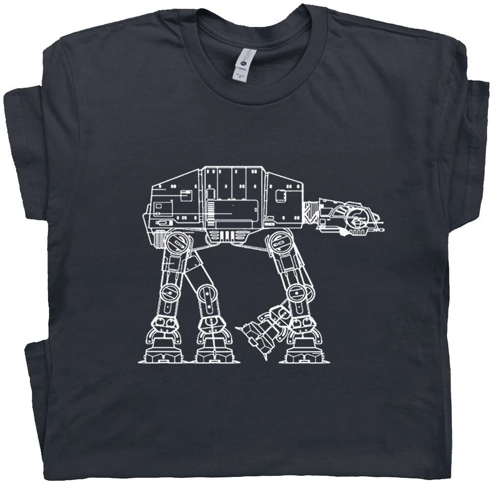 

At-At T Shirt Robot Shirts Cool Retro Vintage 80s Movie Tee Geek Science 4XL