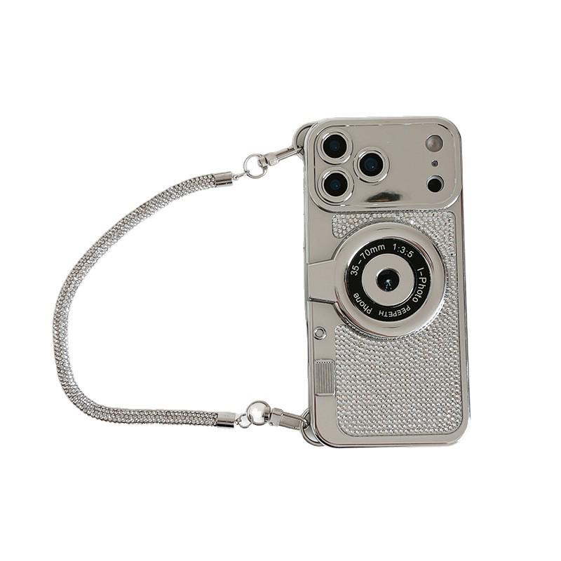 Galvanisierte Strass-Handkamera-Tasche für Apple iPhone 17 Pro Max