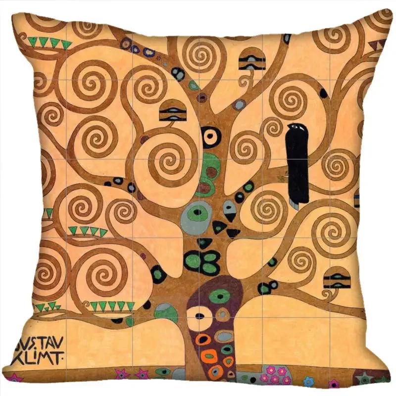 Benutzerdefinierte Kunstmuster Kissenbezüge Gustav Klimt Quadratischer Kissenbezug Weihnachten Reißverschluss-Kissenbezug 45*45cm(Eine Seite)