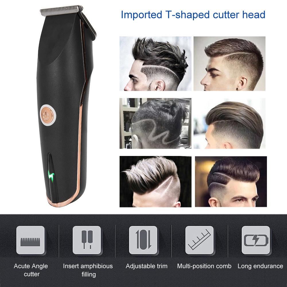Professional Electric Hair Clipper Oil Head Hair Trimmer USB Charging Barber Hair Cutting ToolBlack