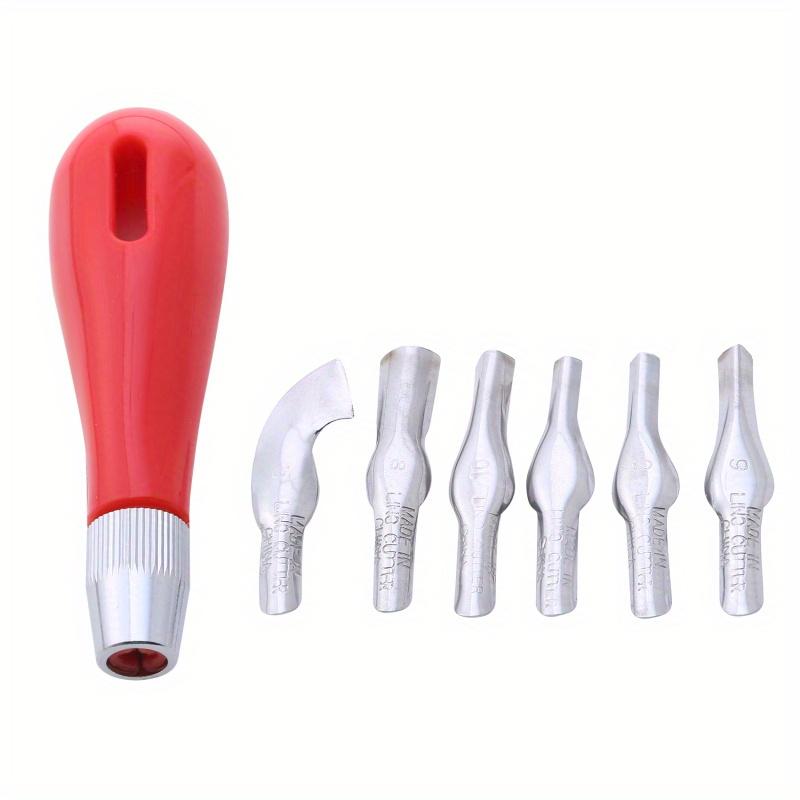 

1 набор инструментов для резьбы, практичный, для начинающих, портативный, для самостоятельной работы, резак для линолеума ABS, художественные принадлежности, эргономичный, для школы, гравировка, многофункциональный красный