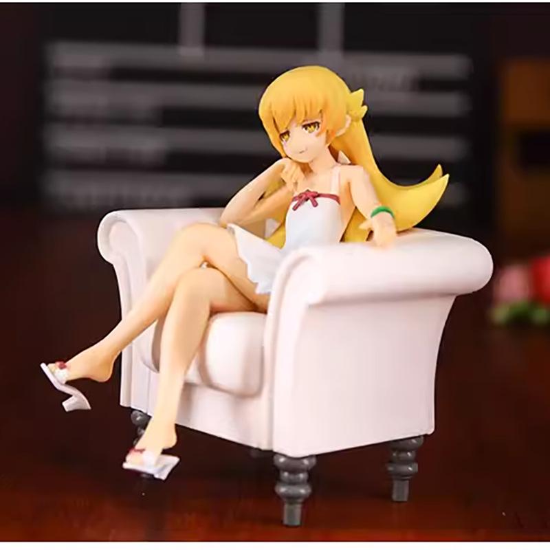 Girl Figure Oshino Shinobu Action Figure Oshino Shinobu Figure Doll Sitting Model Toys Collect Statue Gift Desktop Ornament 13cm