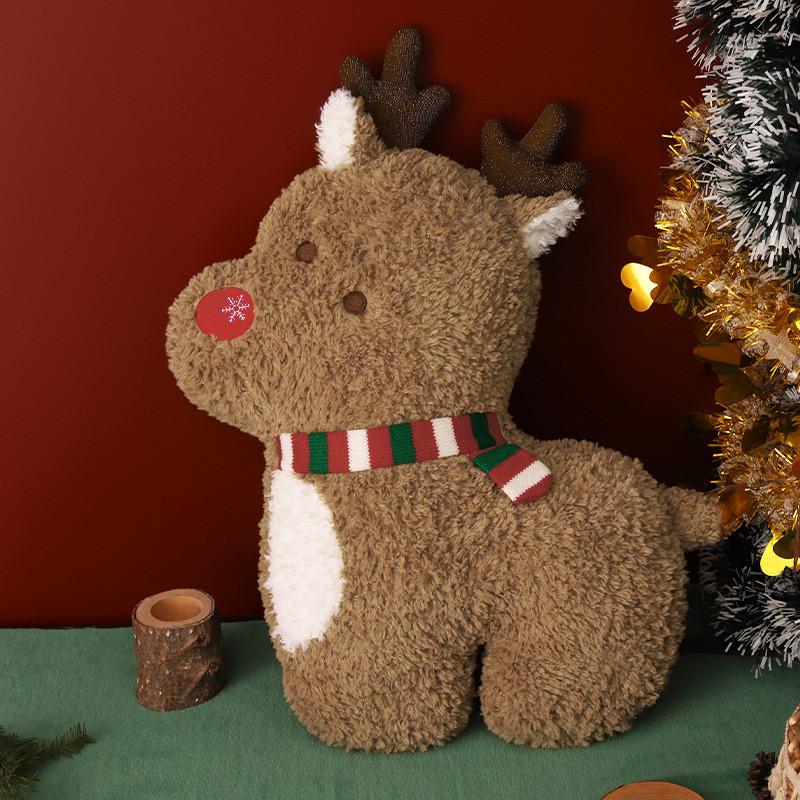 Christmas Series Plush Elf Reindeer Pillow With Pp Cotton For Holiday Home Decor
